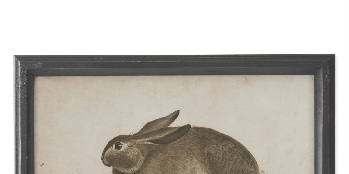 14x18 Rabbit Print with Black Frame – Linen & Clove
