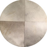 Frosted Hide & Antique Brass Ottoman