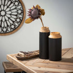 Black Wood Vase
