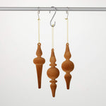 Brown Velvet Finial Ornament- Three Styles
