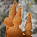 Brown Velvet Finial Ornament- Three Styles
