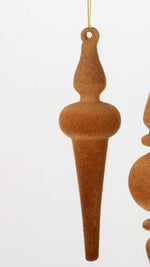 Brown Velvet Finial Ornament- Three Styles