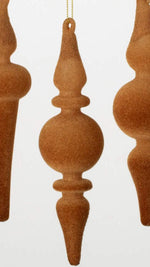 Brown Velvet Finial Ornament- Three Styles