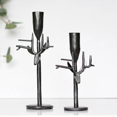 Reindeer Forged Candlestick Gunmetal