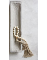 Natural Wood Beads w/ Jute Tassel