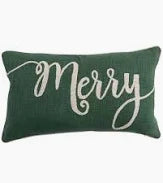14x24 Embroidered Merry Lumbar Pillow