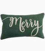 14x24 Embroidered Merry Lumbar Pillow