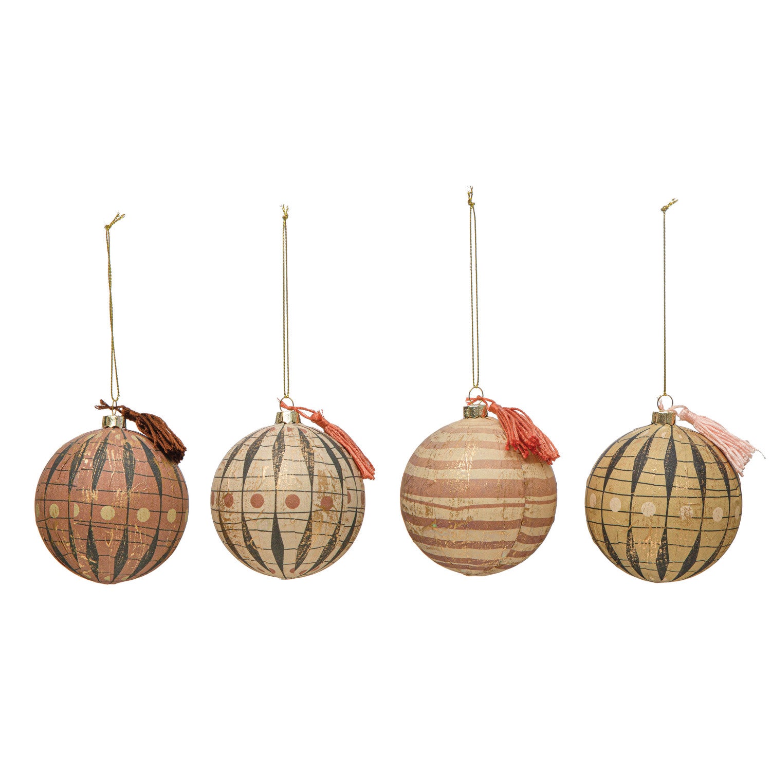 Paper Mache Ball Ornament Linen & Clove