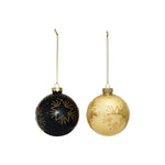 Glass Ball Ornament with Stars & Glitter