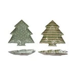 Stoneware Tree Shaped Plate with Holiday Pattern