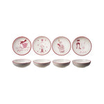 Red & Pink Holiday Stoneware Bowl