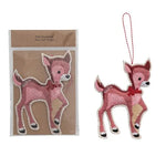 Embroidered Cotton Felt Reindeer Ornament