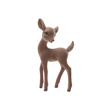 Flocked Resin Standing Fawn