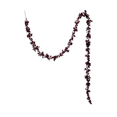 6' Flocked Burgundy Foam Ball Garland
