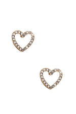 Rhinestone Pave Heart Post Earring