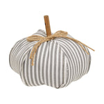 Ticking Stripe Stuffed Pumpkin 8"