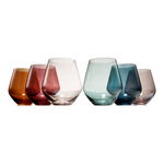 Pastel Colored Stemless Crystal Wine Glass