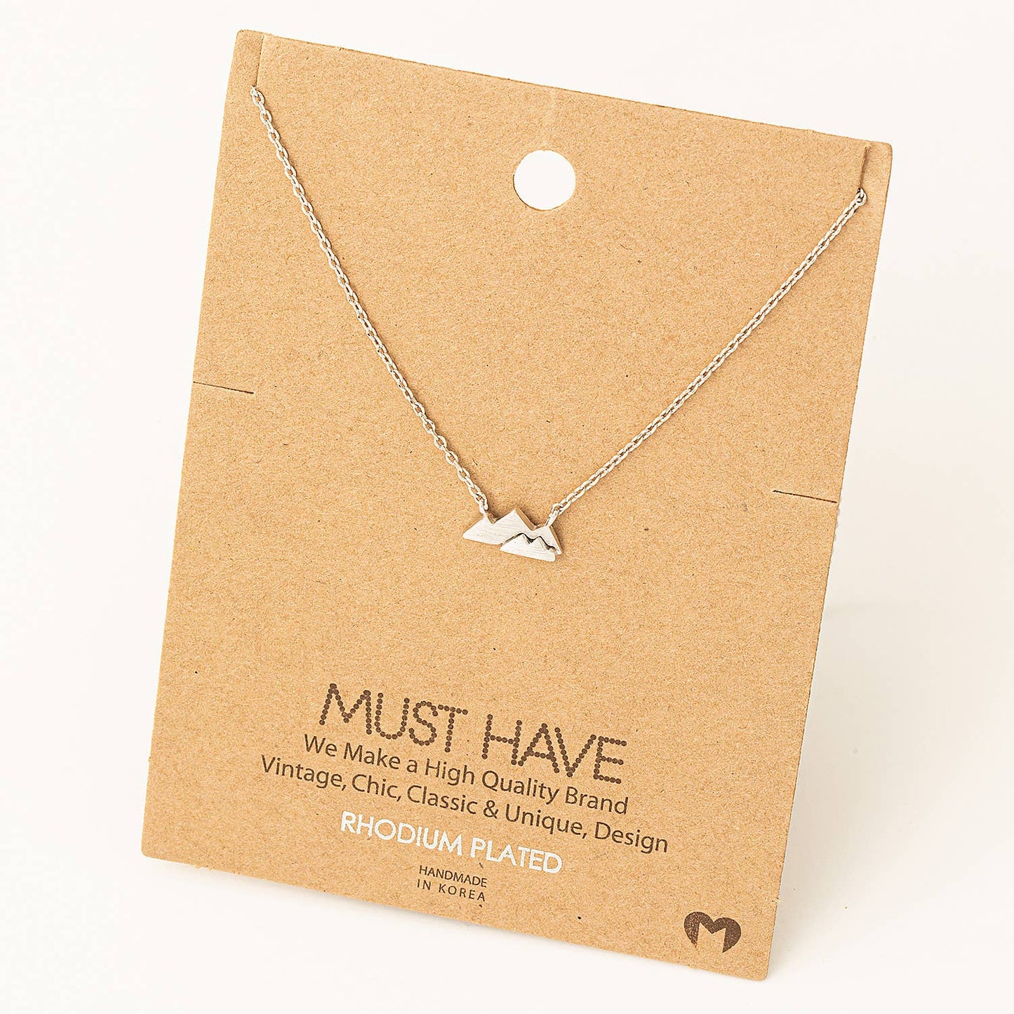 Mini Mountain Pendant Necklace - Silver