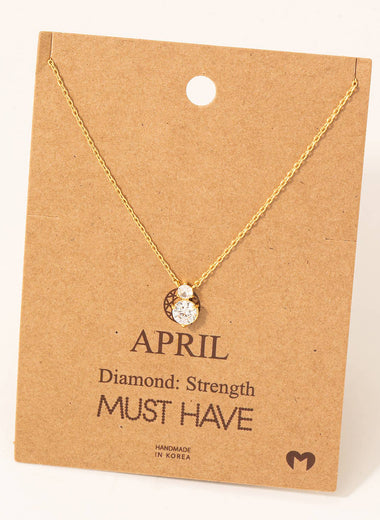April Diamond Gem Pendant Necklace