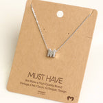 Initial M Pendant Necklace - Silver