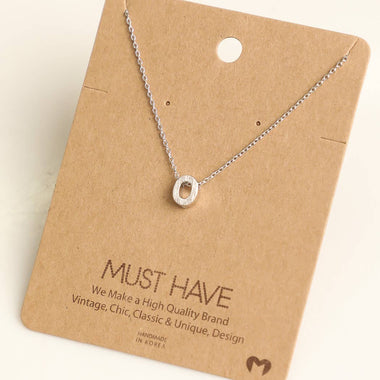 Initial O Pendant Necklace - Silver