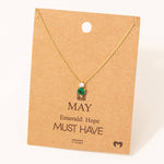 May Emerald Gem Pendant Necklace