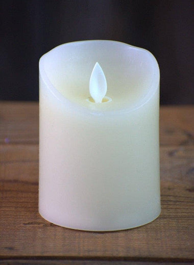 3x4" Moving Flame Cream LED Candle w/ Timer