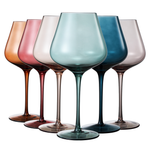 Large Pastel Colored Crystal Wine Glass