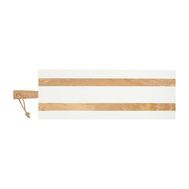 Long White Striped Charcuterie Board