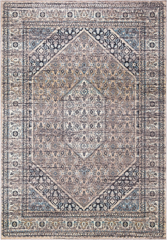 Cameron Vintage Brown Machine Washable Area Rug - 8x10