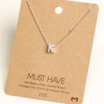 Initial K Pendant Necklace - Silver