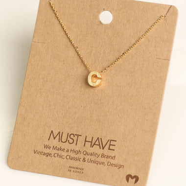 Initial C Pendant Necklace - Gold
