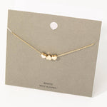 Mini Triple Heart Charm Necklace - Gold