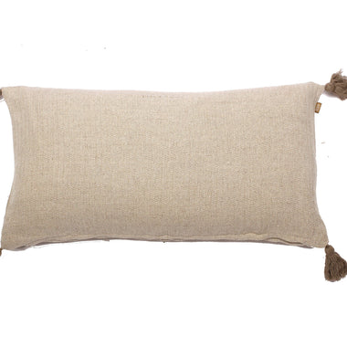 35" Long Herringbone Taupe Pillow