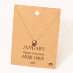 January Garnet Gem Pendant Necklace