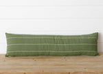 9x36 Green Kantha Lumbar Pillow