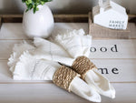 White Cotton Napkins with Embroidery - Set of 4