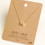 Initial M Pendant Necklace - Gold
