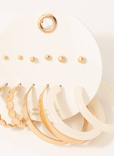 Matte Assorted Hoop Earrings Set