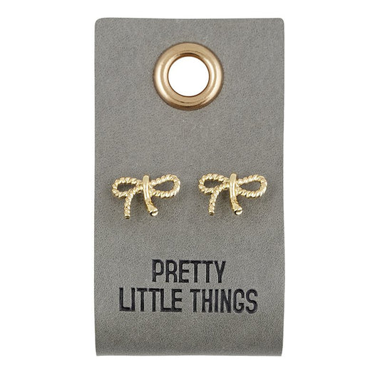 Leather Tag with Bow Earrings