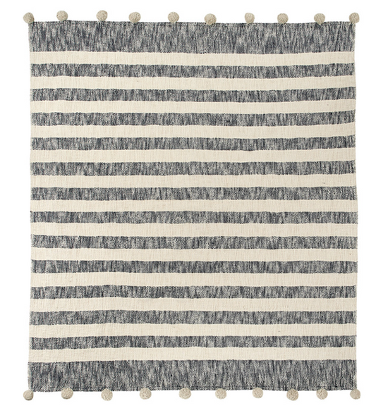 Throw - Navy & Ivory