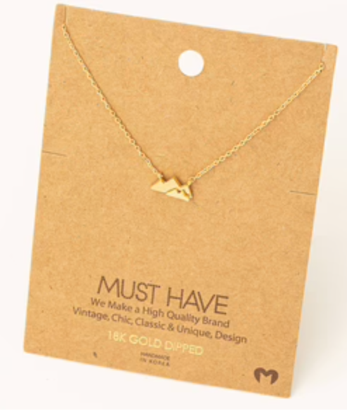 Mini Mountain Pendant Necklace - Gold
