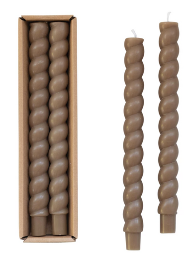 Set of 2 Unscented Twisted Taper Candles