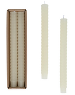 Set of 2 Unscented Hobnail Taper Candles