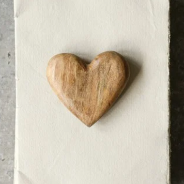 Hand-Carved Mango Wood Heart