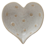 Stoneware Heart Shaped Dish with Dots