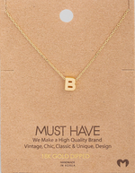 Initial B Pendant Necklace - Gold