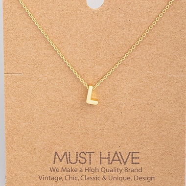 Initial L Pendant Necklace - Gold