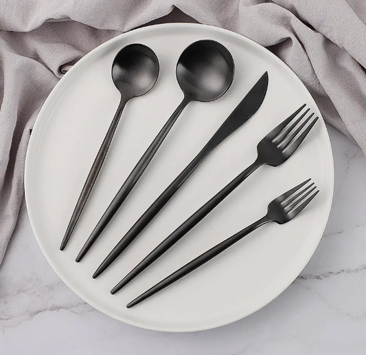 Flatware Set (Matte Black) - 20 piece set/serves 4