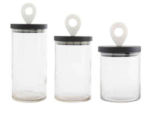 Black & White Glass Canister